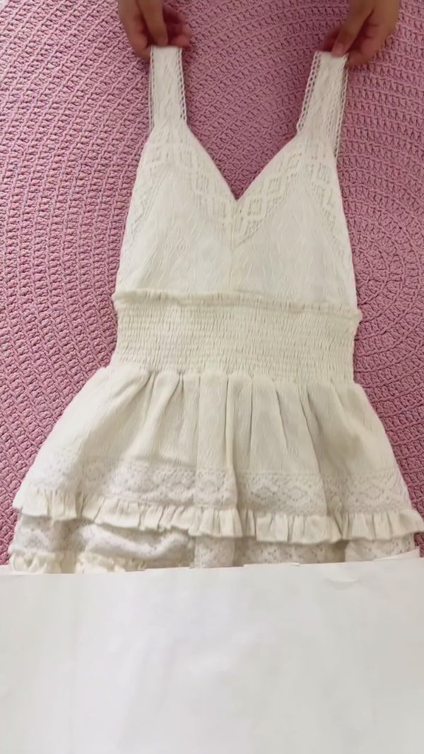 Brigitte Sand Tiered Lace Dress for Girls – Elegant Summer Party Dress 12M-14